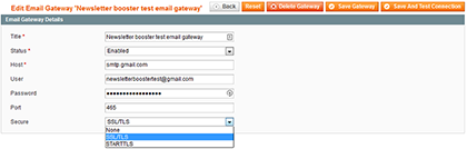 Third-party email gateway creation